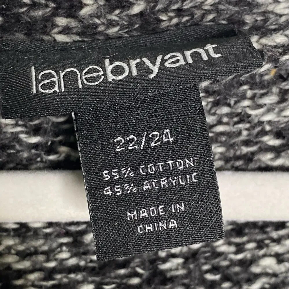 Lane Bryant Heavy Knit Mid-Weight Black White Sweater 22/24